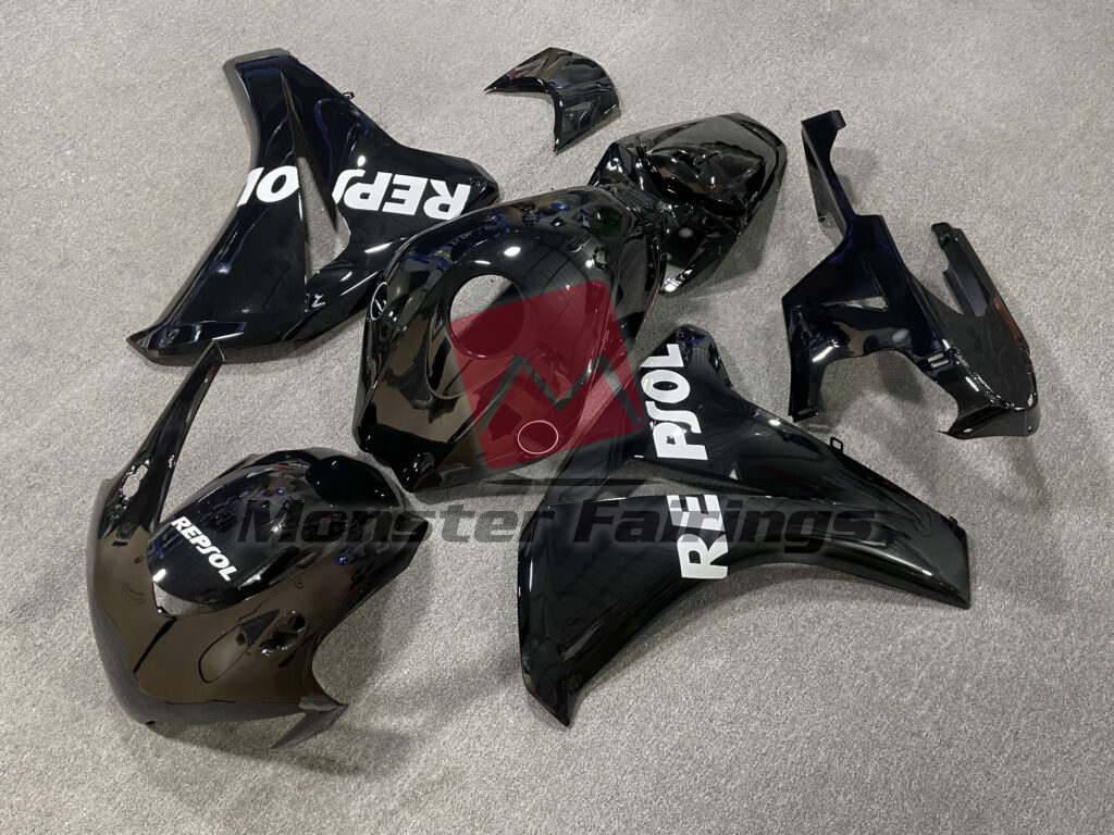 Honda CBR1000RR custom ABS fairings 2008 - 2011 in Gloss Black Repsol - durable replacement kit, Monster Fairings