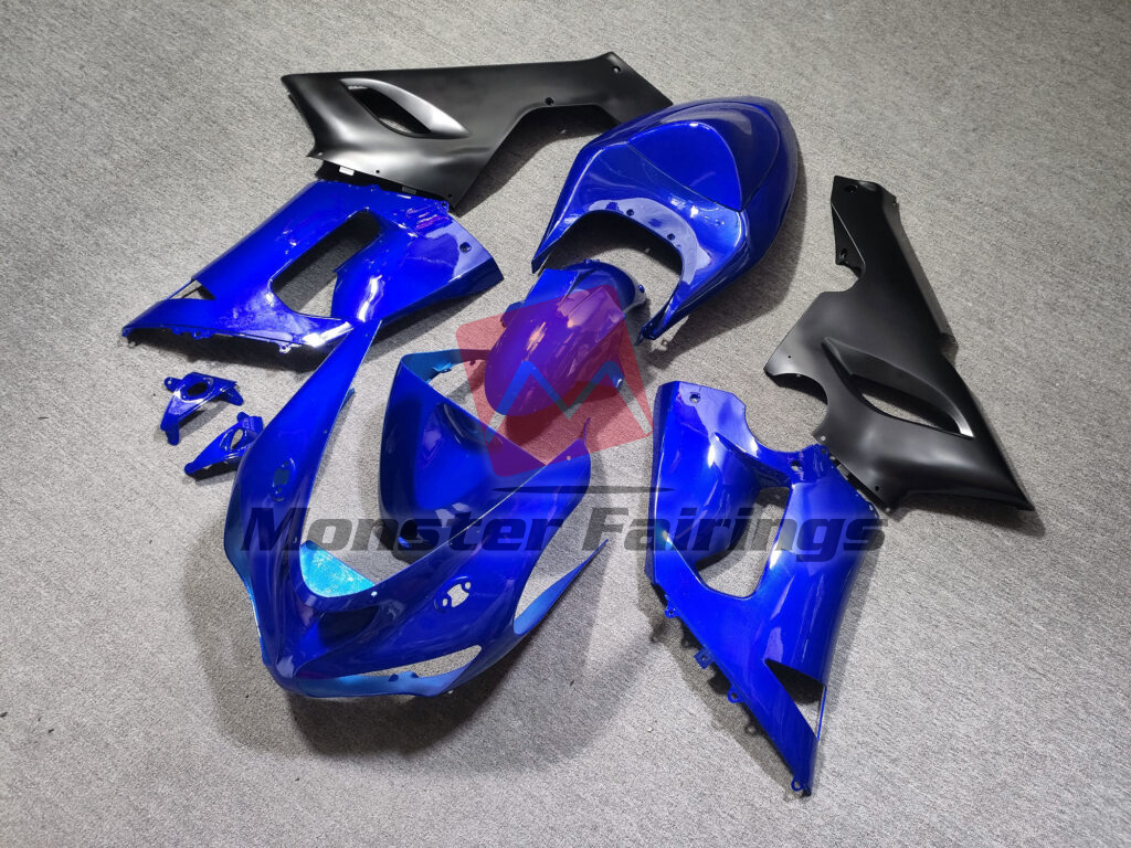 Gloss Blue & Matte Black ABS fairings for Kawasaki ZX6R 2005 - 2006 - premium OEM fit kit by Monster Fairings