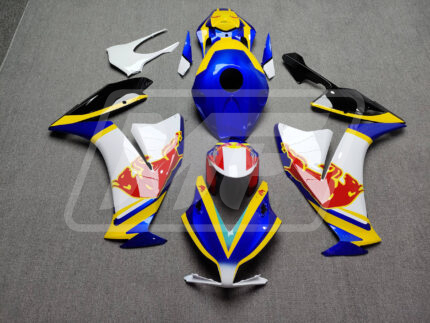 Honda CBR1000RR 2012-2016 Gloss Blue & White With Yellow Bull ABS Fairings | Monster Fairings