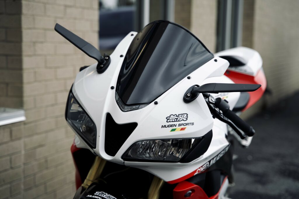 Honda CBR600RR 2009 - 2012 ABS fairings, Gloss White & Red Black Mugen - high - quality motorcycle kit by Monster Fairings