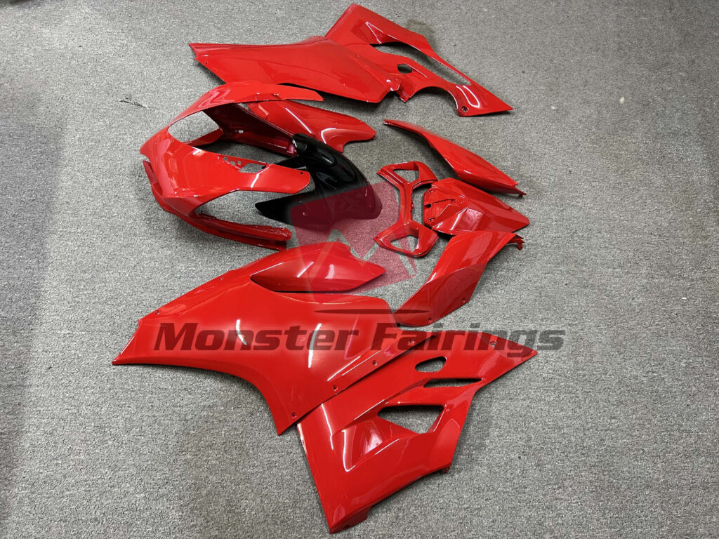 Ducati 1199 Gloss Red fairing set - ABS injection, custom painted by Monster Fairings