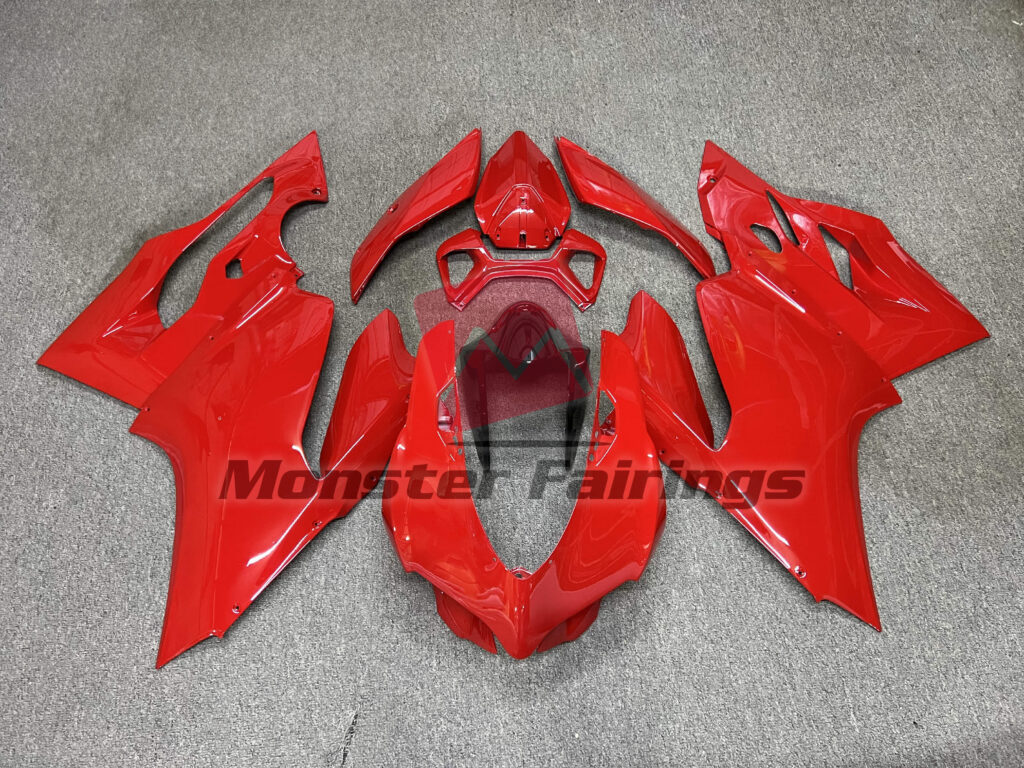 Ducati 1199 Gloss Red ABS fairings - custom motorcycle bodywork kit by Monster Fairings