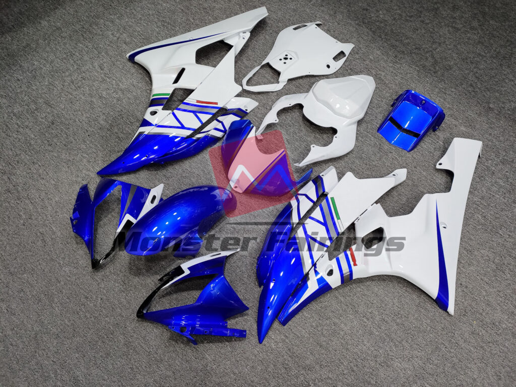 Gloss White & Blue ABS fairings for Yamaha R6 2006 - 2007 - premium OEM fit kit by Monster Fairings