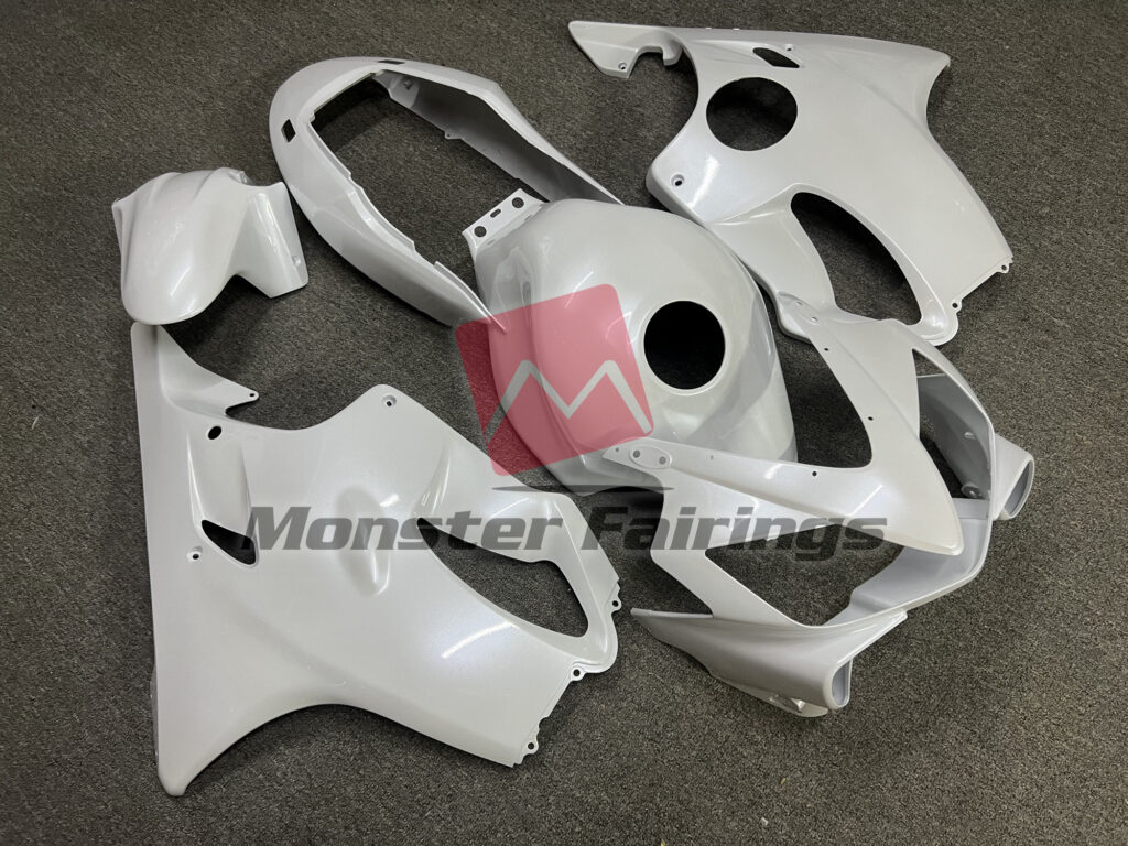 Honda CBR600 F4i custom ABS fairings 2004 - 2007 in Pearl White - durable replacement kit, Monster Fairings