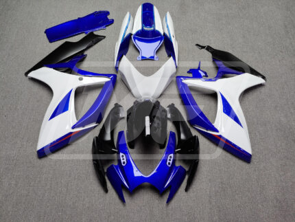 Suzuki GSXR 600-750 2006-2007 Gloss White with Blue & Black OEM Style ABS Fairings | Monster Fairings