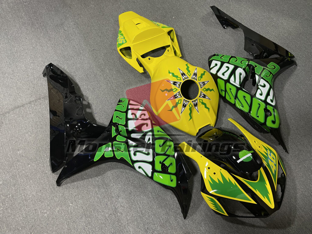 Gloss Black & Yellow Rossi ABS fairings for Honda CBR1000RR 2006 - 2007 - premium OEM fit kit by Monster Fairings