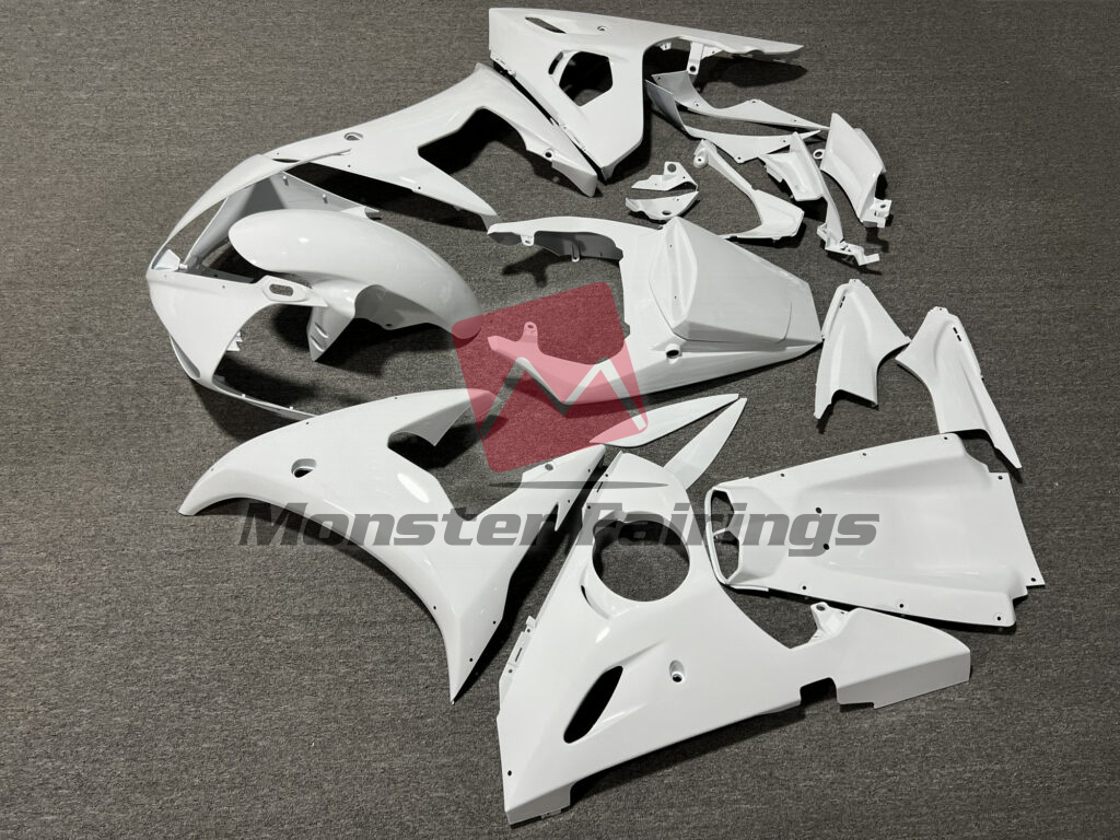 2005 Yamaha R6 Gloss White fairing set - ABS injection, custom painted by Monster Fairings