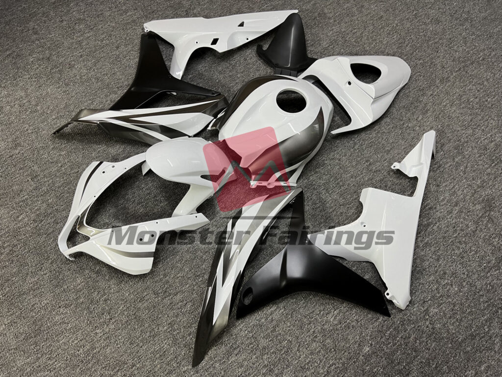 Gloss White & Gray with Matte Black OEM Style ABS fairings for Honda CBR600RR 2007 - 2008 - premium OEM fit kit by Monster Fairings