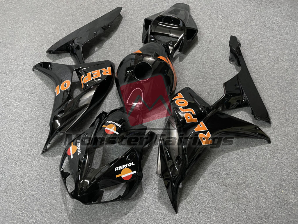 Gloss Black Repsol ABS fairings for Honda CBR1000RR 2006 - 2007 - premium OEM fit kit by Monster Fairings