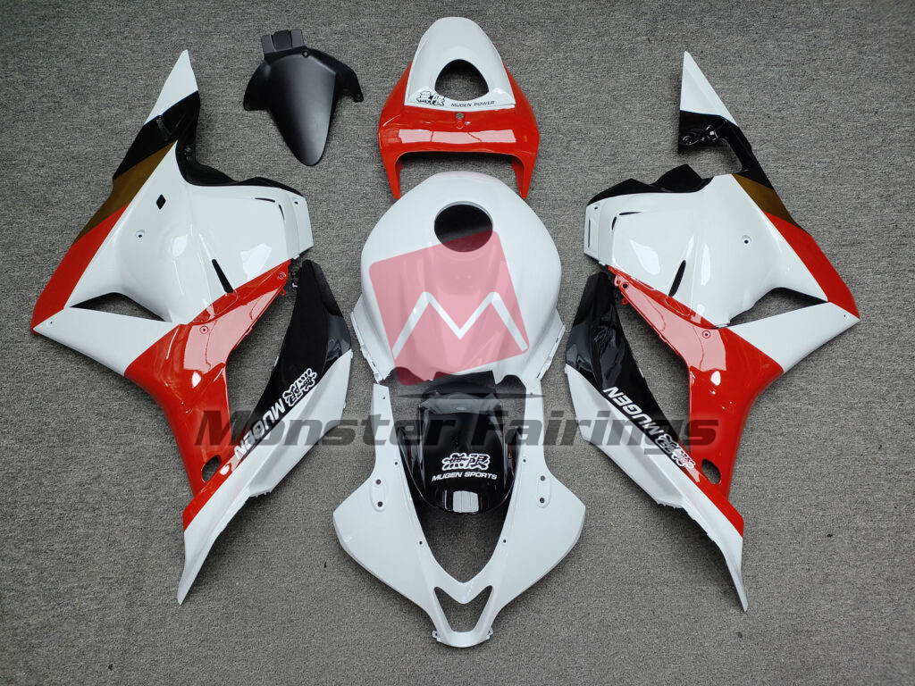 Honda CBR600RR 2009 - 2012 Gloss White & Red Black Mugen ABS fairings - custom motorcycle bodywork kit by Monster Fairings