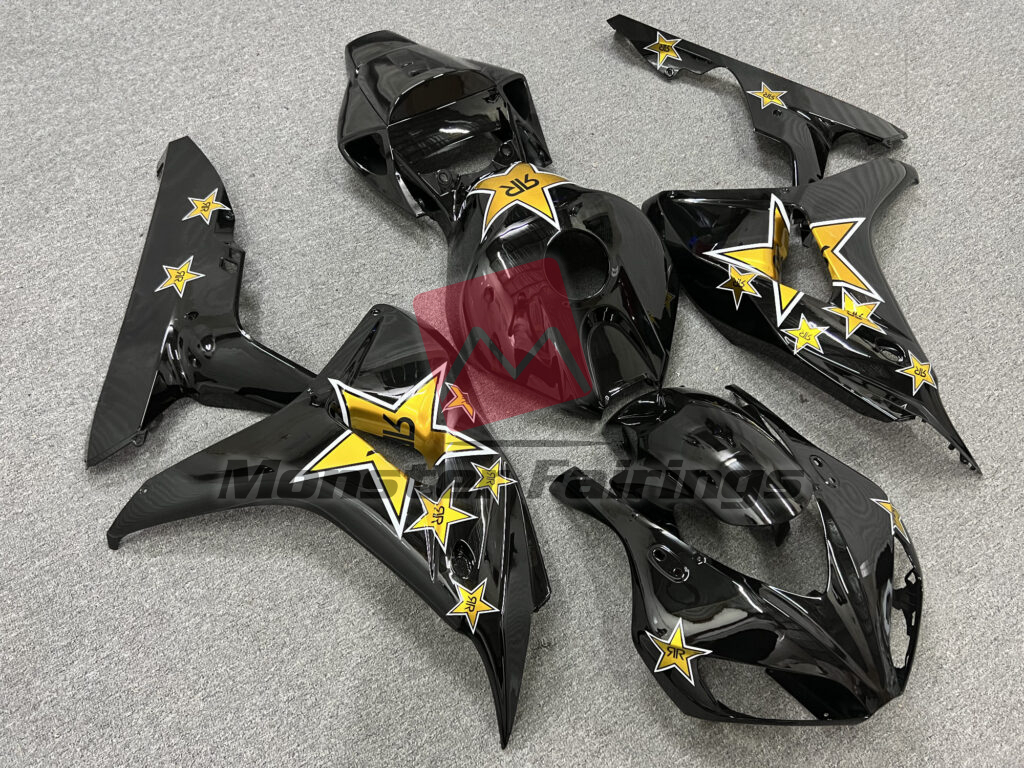 Gloss Black Rockstar ABS fairings for Honda CBR1000RR 2006 - 2007 - premium OEM fit kit by Monster Fairings