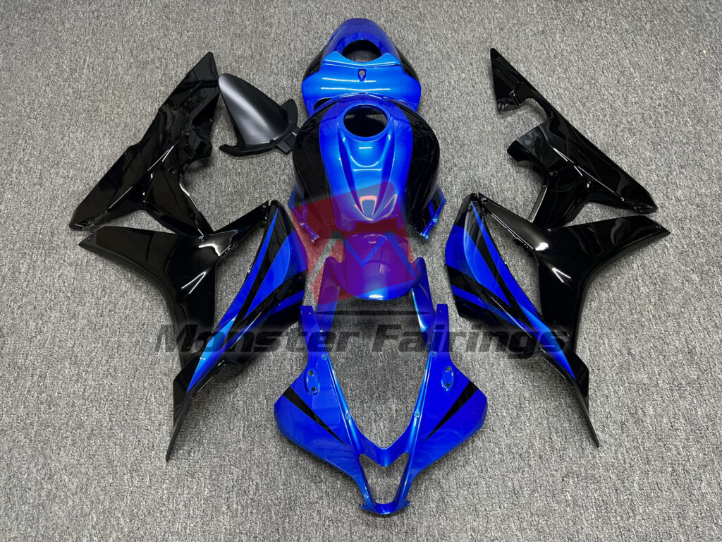 Honda CBR600RR 2007 - 2008 Gloss Black & Blue ABS fairings - custom motorcycle bodywork kit by Monster Fairings