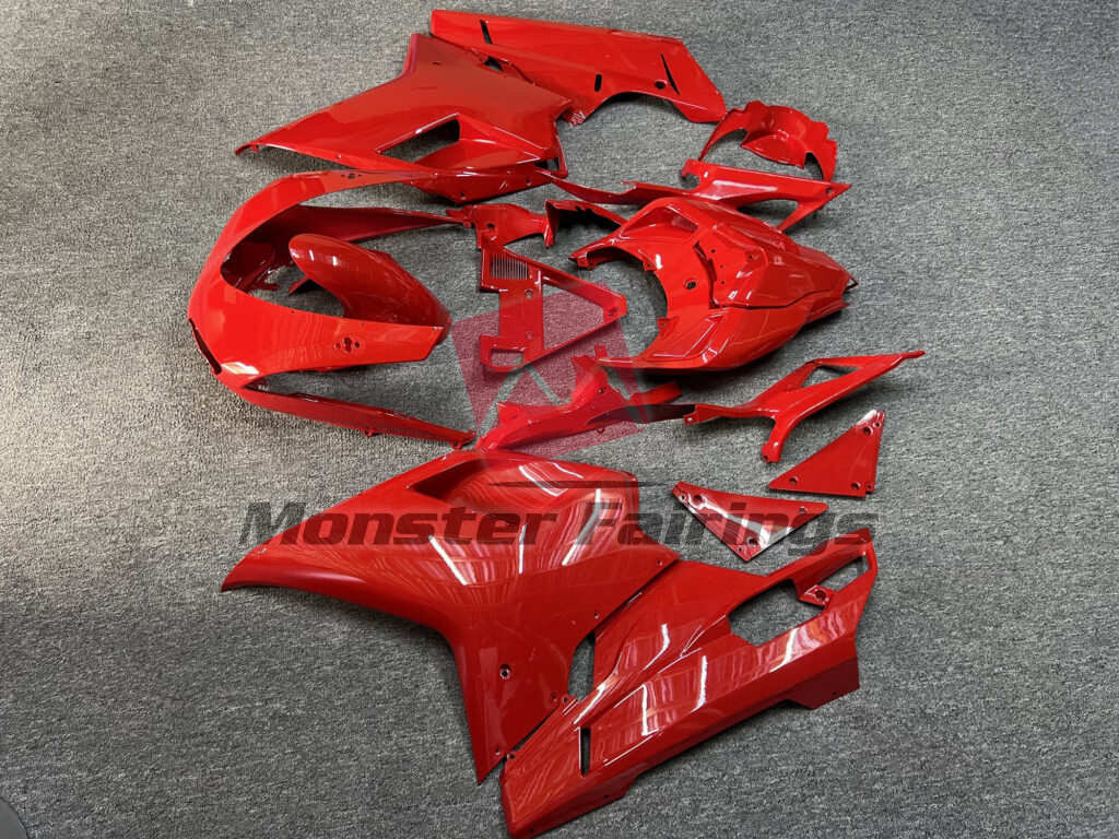 2007 - 2013 Ducati 848 1098 1198 Gloss Red fairing set - ABS injection, custom painted by Monster Fairings