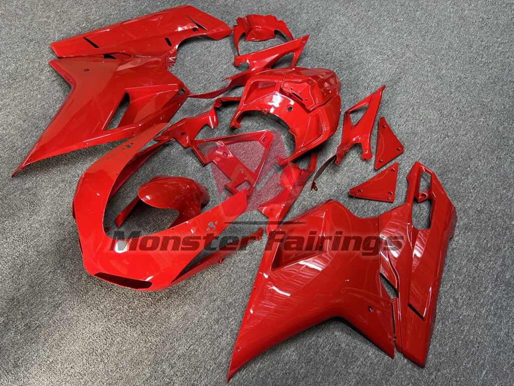 Ducati 848 1098 1198 custom ABS fairings 2007 - 2013 in Gloss Red - durable replacement kit, Monster Fairings