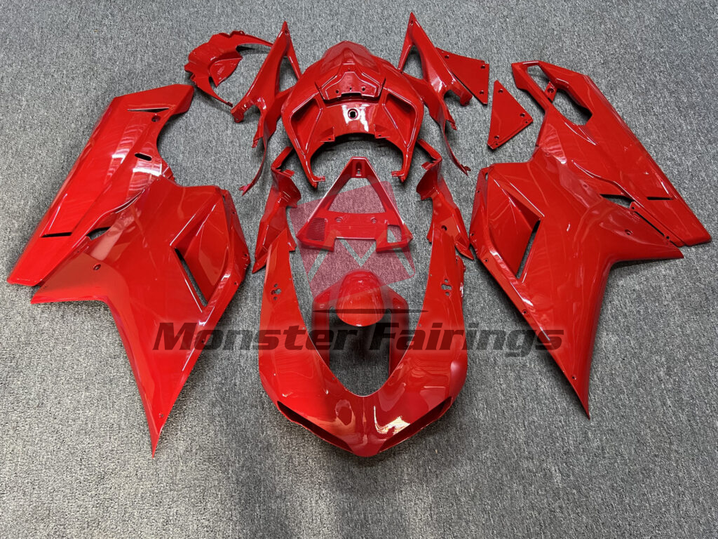 Ducati 848 1098 1198 2007 - 2013 Gloss Red ABS fairings - custom motorcycle bodywork kit by Monster Fairings