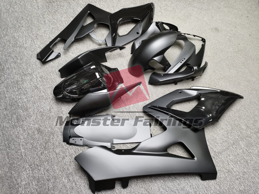 2005 - 2006 Suzuki GSXR Matte & Gloss Black fairing set - ABS injection, custom painted by Monster Fairings