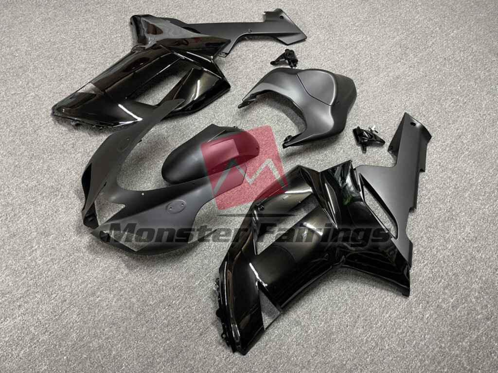 Matte & Gloss Black ABS fairings for Kawasaki ZX6R 2007 - 2008 - premium OEM fit kit by Monster Fairings