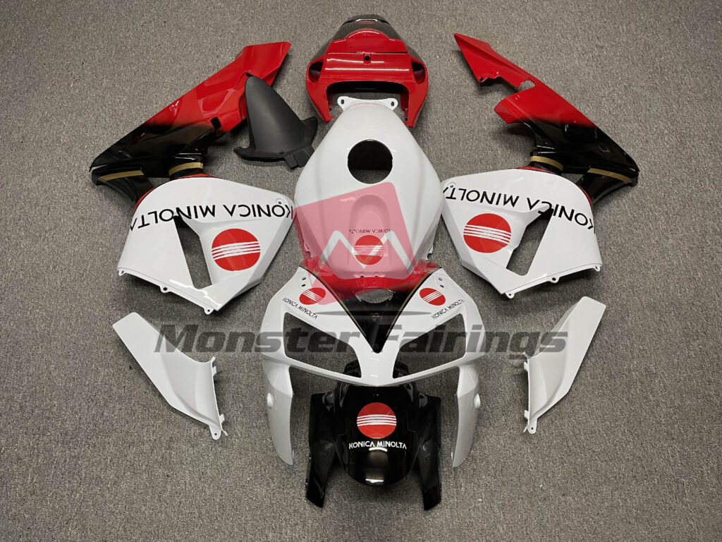 Honda CBR600RR 2005 - 2006 Gloss White, Red & Black KM ABS fairings - custom motorcycle bodywork kit by Monster Fairings