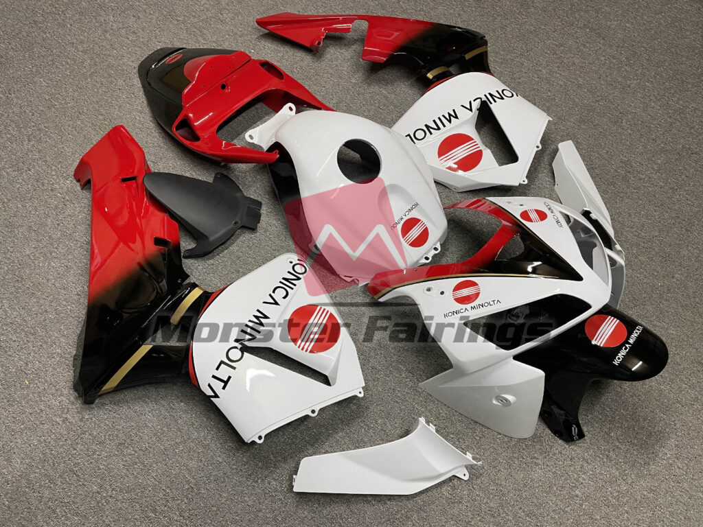 Gloss White, Red & Black KM ABS fairings for Honda CBR600RR 2005 - 2006 - premium OEM fit kit by Monster Fairings