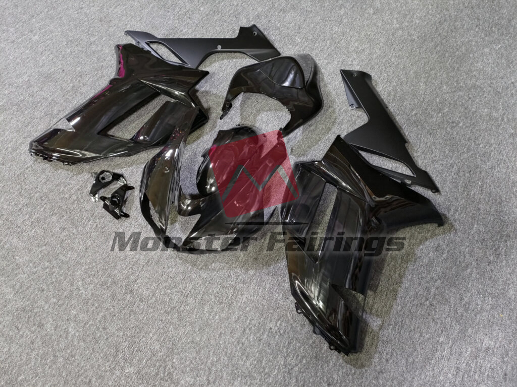 Gloss & Matte Black ABS fairings for Kawasaki ZX6R 2007 - 2008 - premium OEM fit kit by Monster Fairings