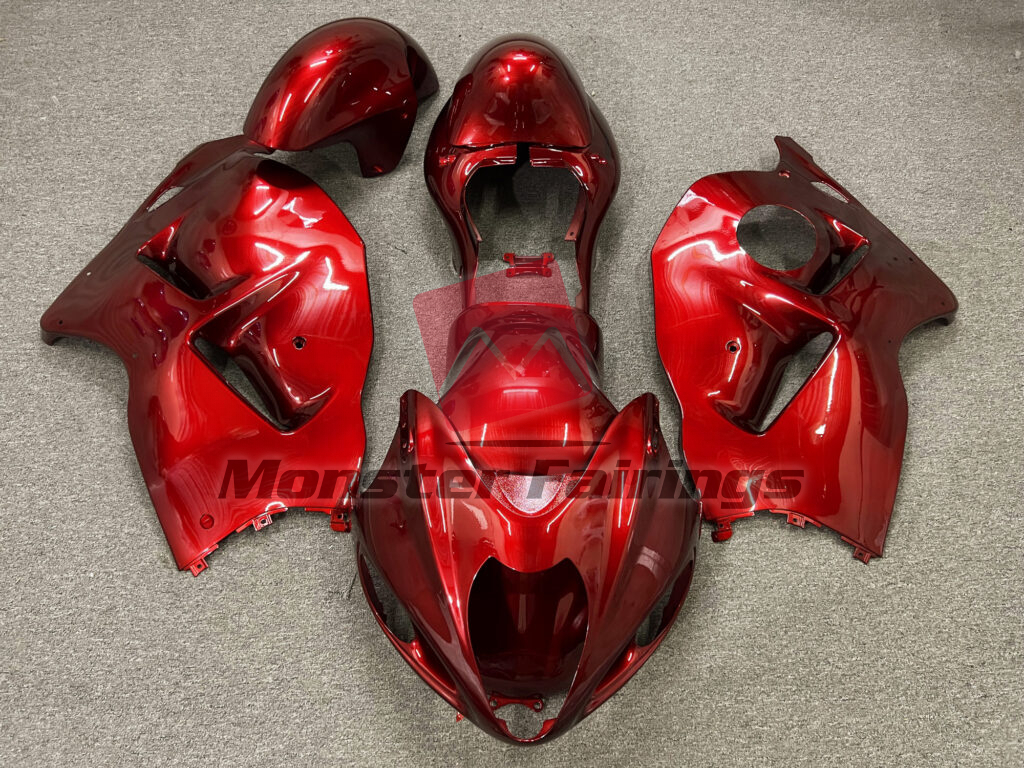 Suzuki GSXR1300 1997 - 2007 Gloss Fire Red ABS fairings - custom motorcycle bodywork kit by Monster Fairings