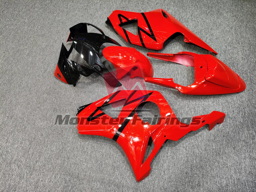 2002 - 2003 Honda CBR954RR Gloss Red & and Black fairing set - ABS injection, custom painted by Monster Fairings