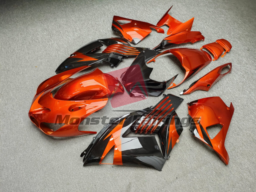 Gloss Burnt Orange & Black ABS fairings for Kawasaki ZX14R 2006 - 2011 - premium OEM fit kit by Monster Fairings