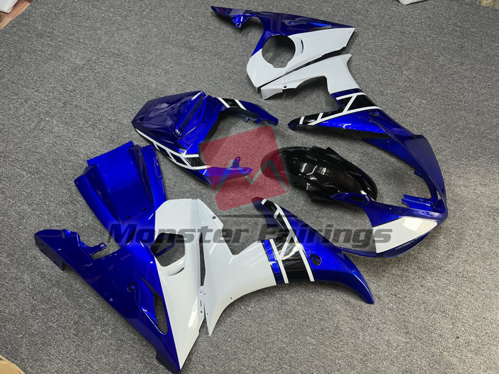 Blue White OEM Style ABS fairings for Yamaha R6 2003 - 2004 - premium OEM fit kit by Monster Fairings