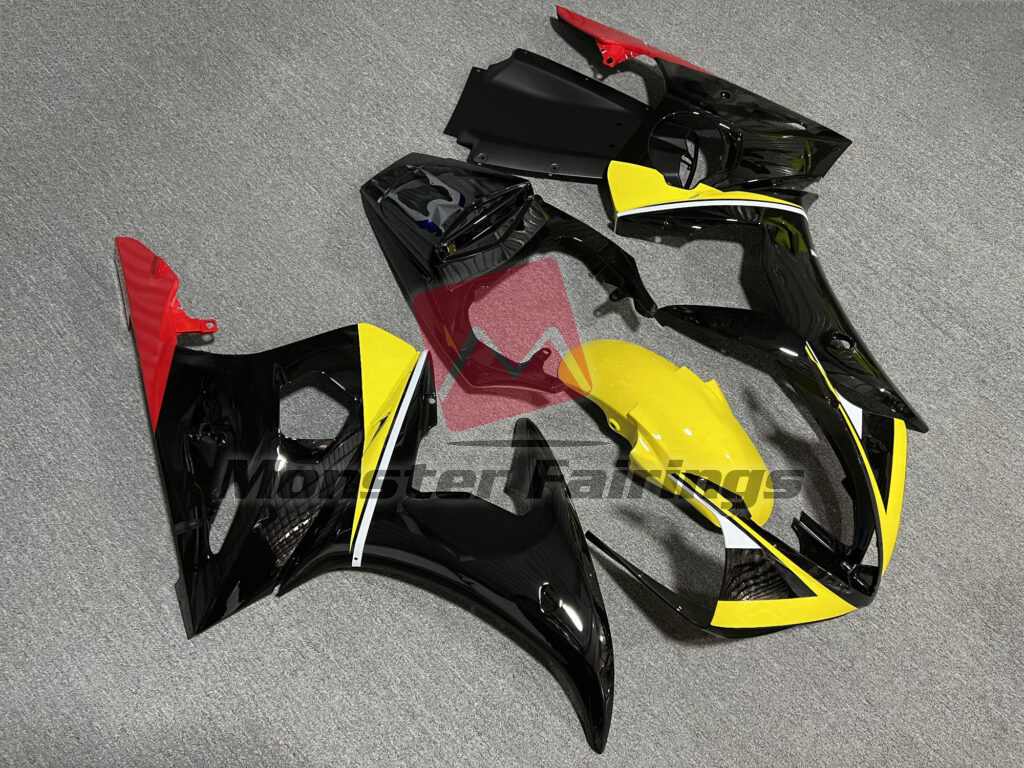 Gloss Black & Yellow with Red ABS fairings for Yamaha R6 2003 - 2004 - premium OEM fit kit by Monster Fairings