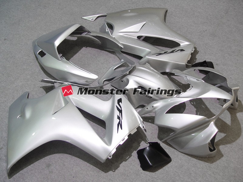 Honda VFR800 2002 - 2012 Silver Black Decals ABS fairings - custom motorcycle bodywork kit by Monster Fairings