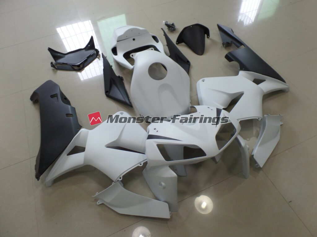 Honda CBR600RR 2005 - 2006 Matte White and Black ABS fairings - custom motorcycle bodywork kit by Monster Fairings