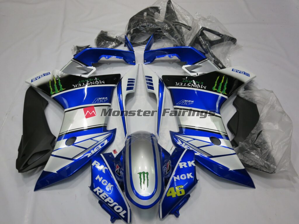 Honda CBR600F 2011 - 2012 Monster Blue and Silver ABS fairings - custom motorcycle bodywork kit by Monster Fairings