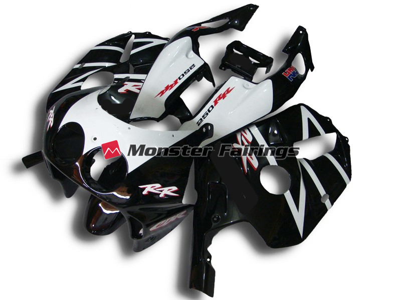Honda CBR250RR 1990 - 1998 Black White RR ABS fairings - custom motorcycle bodywork kit by Monster Fairings