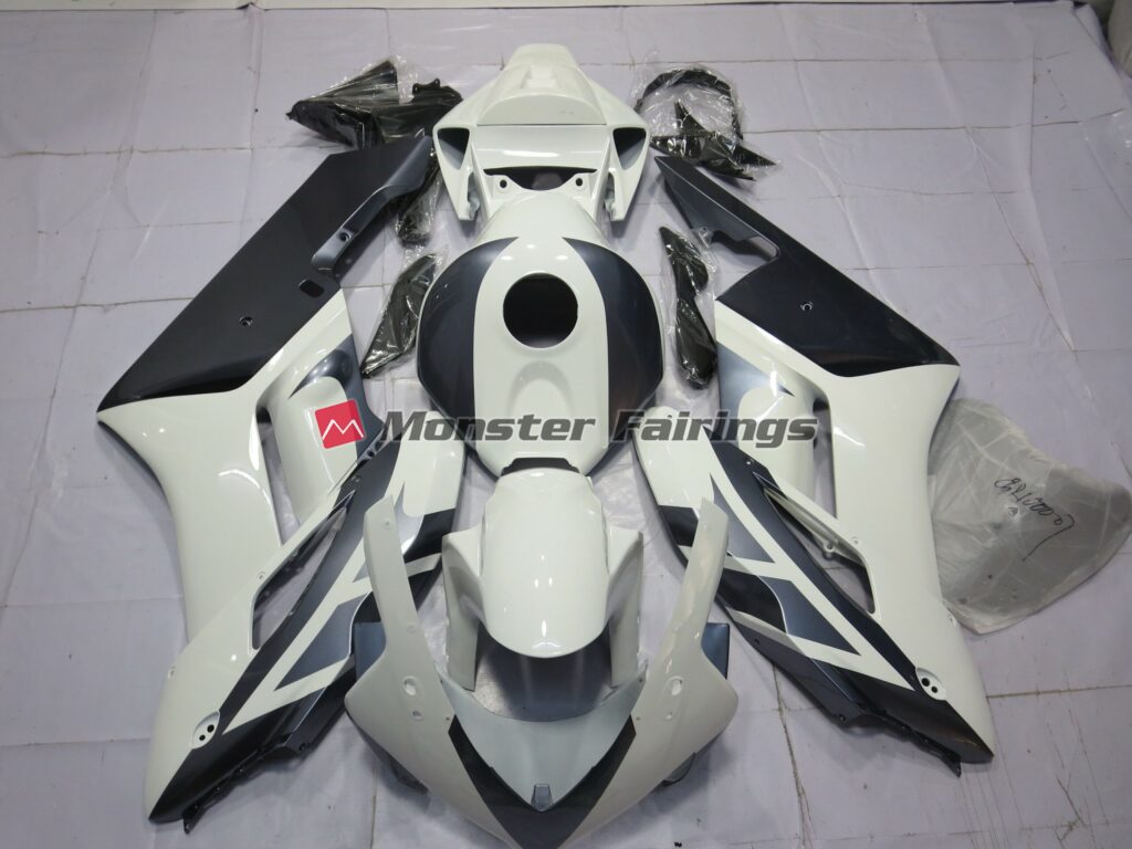 Honda CBR1000RR 2004 - 2005 White and Silver ABS fairings - custom motorcycle bodywork kit by Monster Fairings