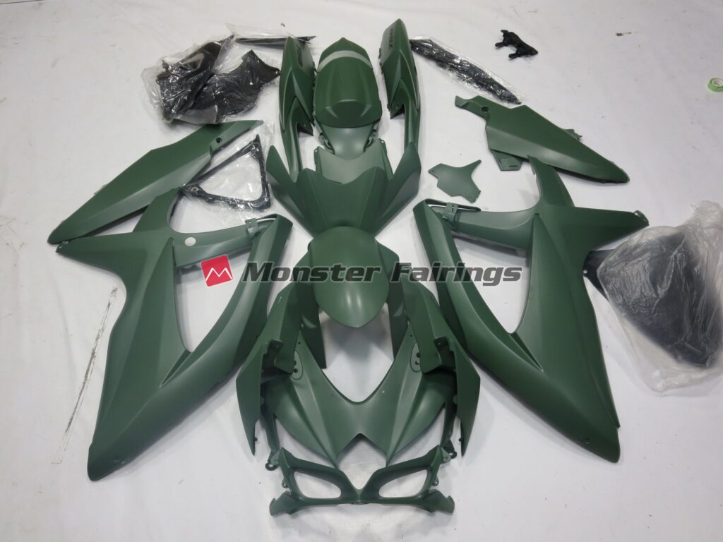 Suzuki GSXR 600 - 750 2008 - 2010 Army Green ABS fairings - custom motorcycle bodywork kit by Monster Fairings