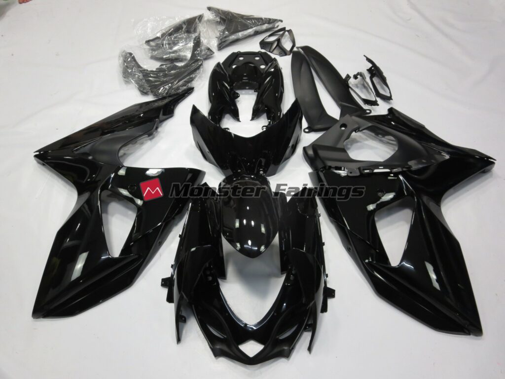 Suzuki GSXR 1000 2009 - 2016 Gloss Black Design ABS fairings - custom motorcycle bodywork kit by Monster Fairings