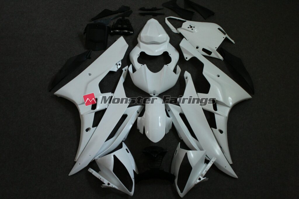 2006 - 2007 Yamaha R6 unpainted fairing set - ABS injection, ready for paint by Monster Fairings