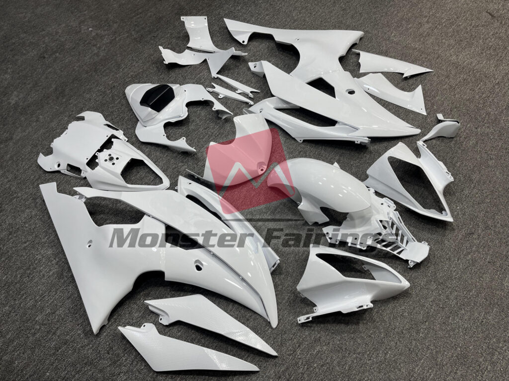 Yamaha R6 custom ABS fairings 2008 - 2016 in Gloss White - durable replacement kit, Monster Fairings