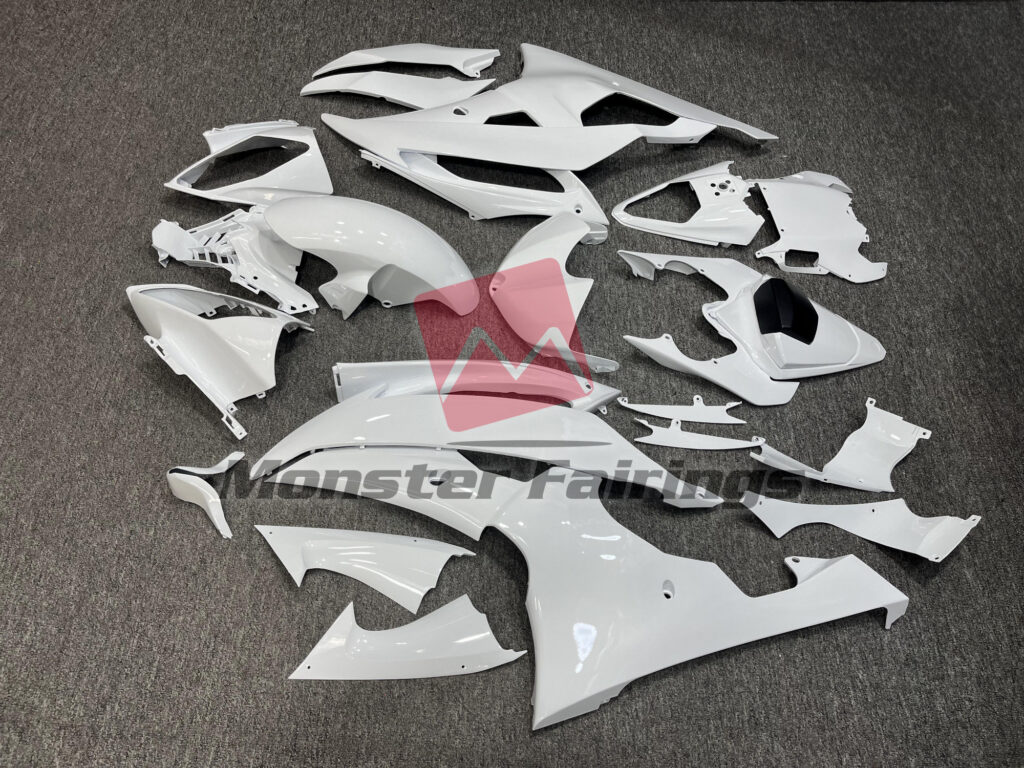 2008 - 2016 Yamaha R6 Gloss White fairing set - ABS injection, custom painted by Monster Fairings