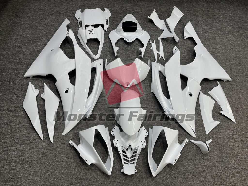Yamaha R6 2008 - 2016 Gloss White ABS fairings - custom motorcycle bodywork kit by Monster Fairings