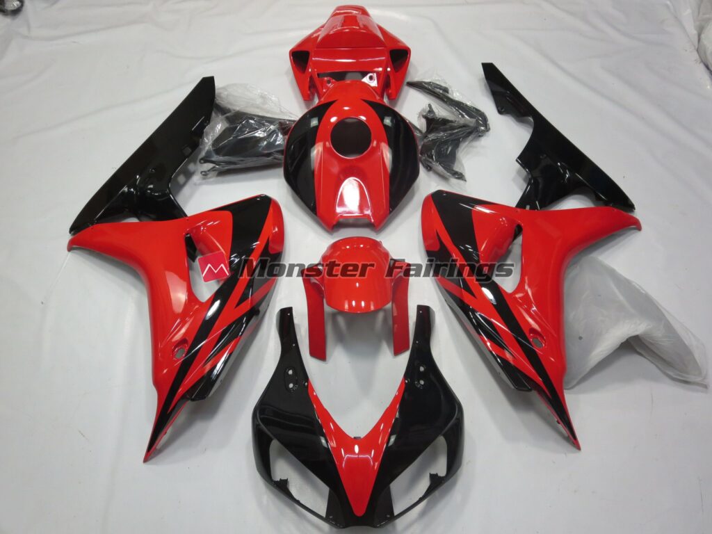 Honda CBR1000RR 2006 - 2007 Red Black OEM Style No Decals ABS fairings - custom motorcycle bodywork kit by Monster Fairings