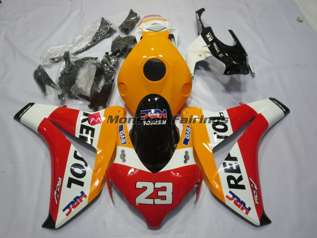 Honda CBR1000RR 2008 - 2011 Off Orange Repsol ABS fairings - custom motorcycle bodywork kit by Monster Fairings