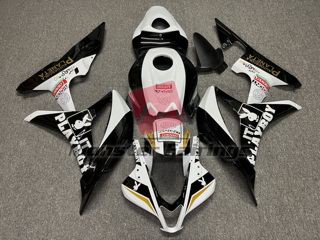 Honda CBR600RR 2007 - 2008 Gloss Playboy ABS fairings - custom motorcycle bodywork kit by Monster Fairings