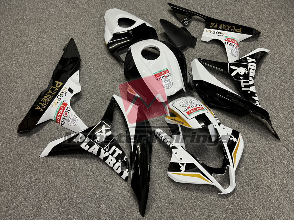 Gloss Playboy ABS fairings for Honda CBR600RR 2007 - 2008 - premium OEM fit kit by Monster Fairings
