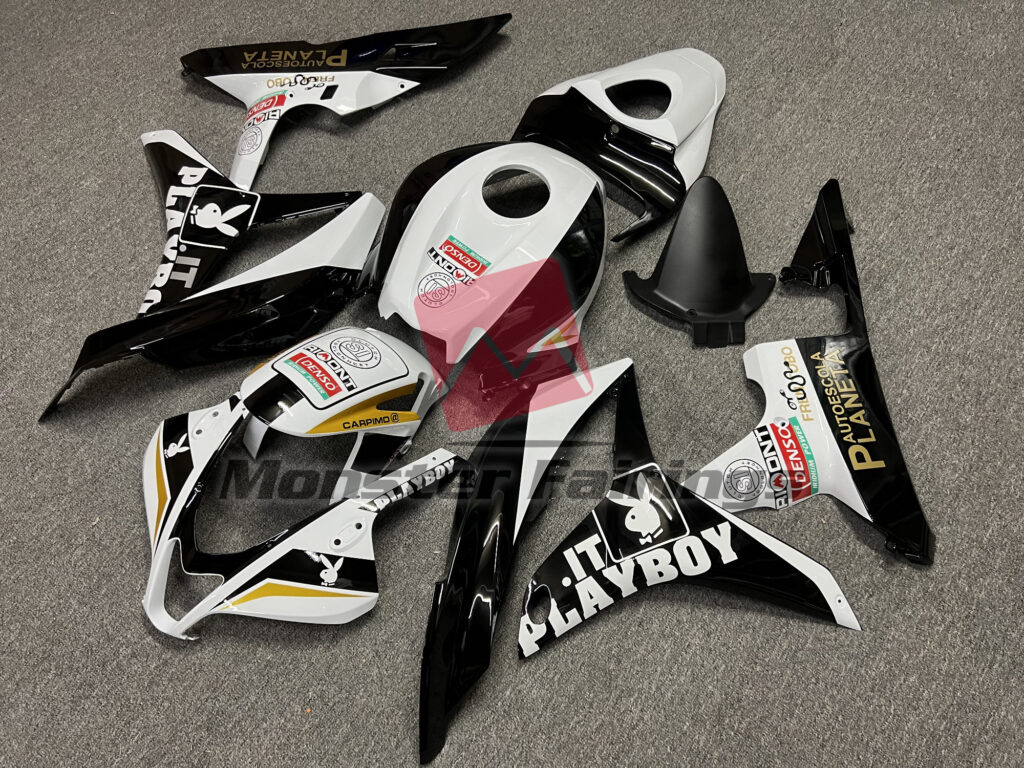 Honda CBR600RR custom ABS fairings 2007 - 2008 in Gloss Playboy - durable replacement kit, Monster Fairings