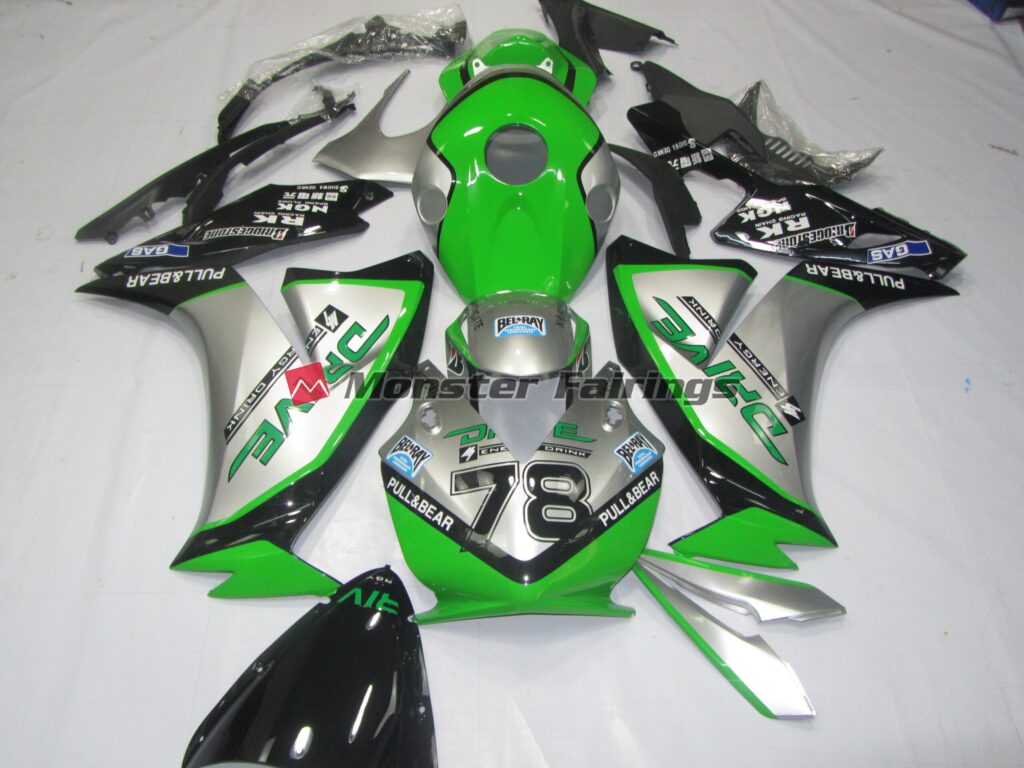Honda CBR1000RR 2012 - 2016 Green Silver ABS fairings - custom motorcycle bodywork kit by Monster Fairings