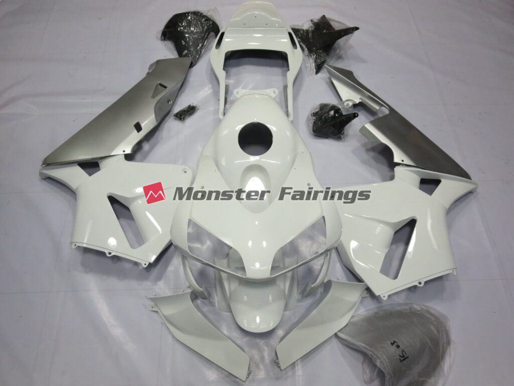 Honda CBR600RR 2003 - 2004 Silver and White ABS fairings - custom motorcycle bodywork kit by Monster Fairings