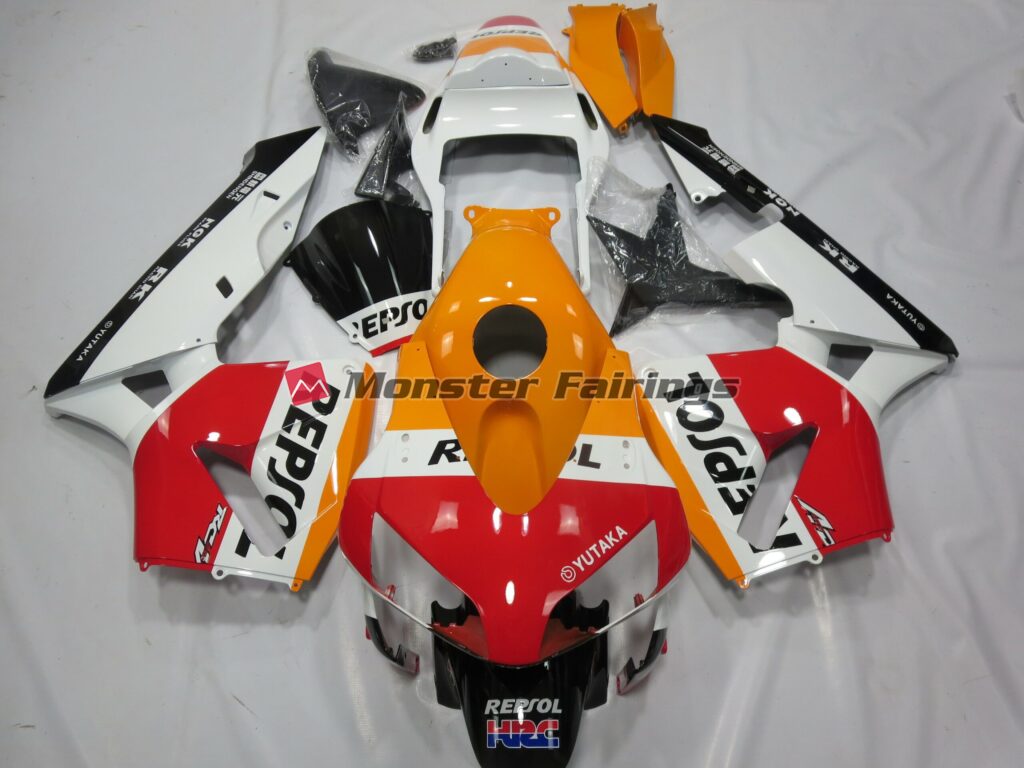Honda CBR600RR 2003 - 2004 White Repsol ABS fairings - custom motorcycle bodywork kit by Monster Fairings