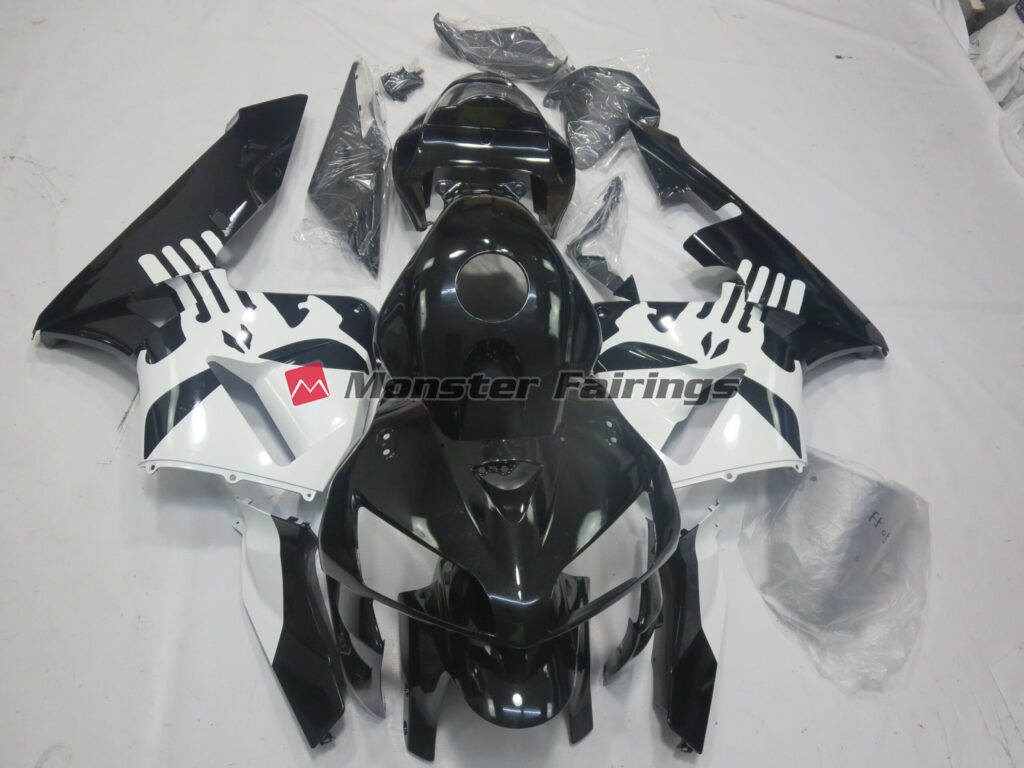 Honda CBR600RR 2005 - 2006 Gloss Black w/ Punisher Logo ABS fairings - custom motorcycle bodywork kit by Monster Fairings
