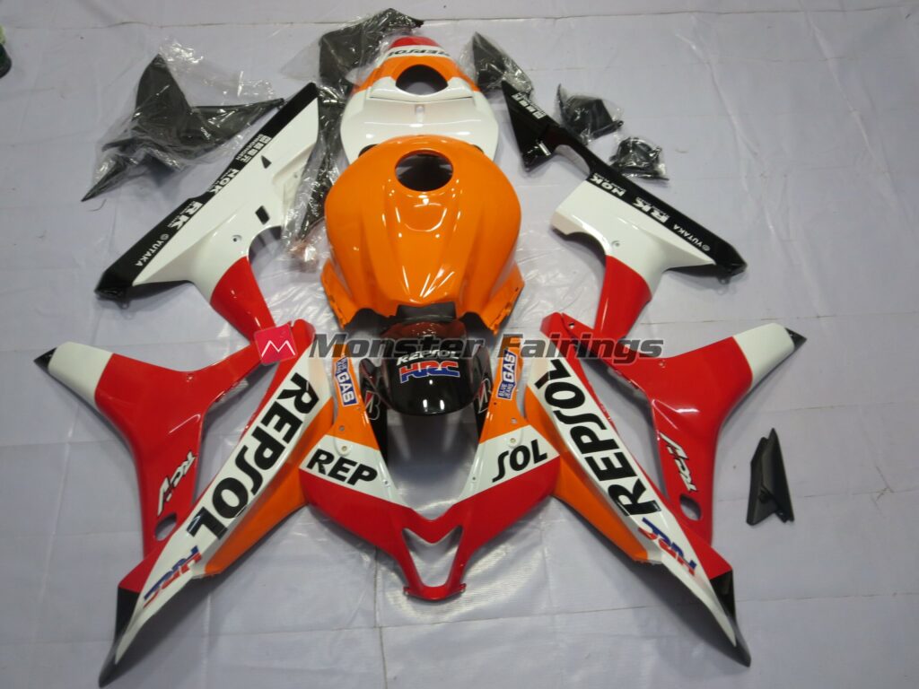 Honda CBR600RR 2007 - 2008 White Repsol ABS fairings - custom motorcycle bodywork kit by Monster Fairings